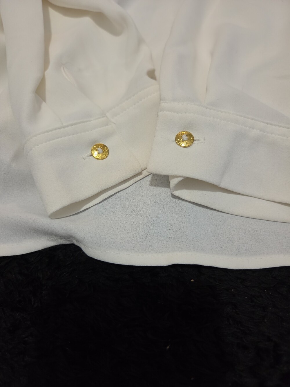 Nine West Blouse White Pocket Split Neck Career Top Gently Used Size PXL - Picture 8 of 16